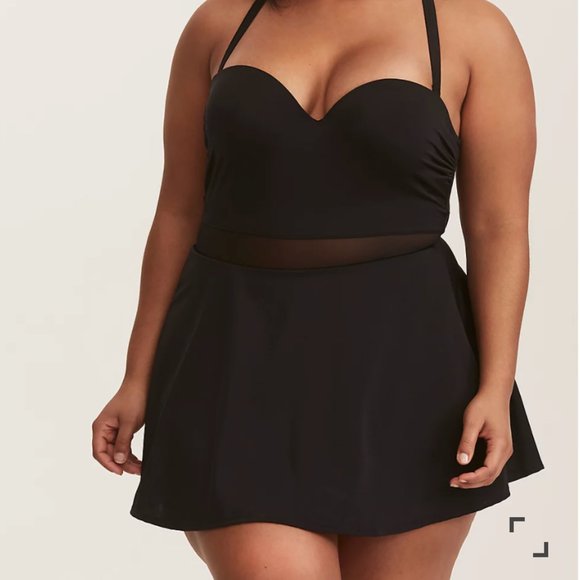 torrid Other - Mesh Inset Skater One Piece Swimsuit